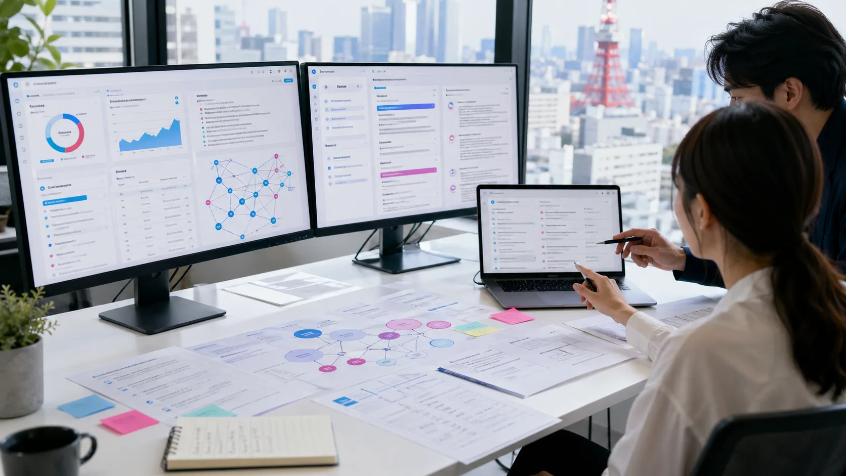 Generative AI search optimization and visibility analysis screens