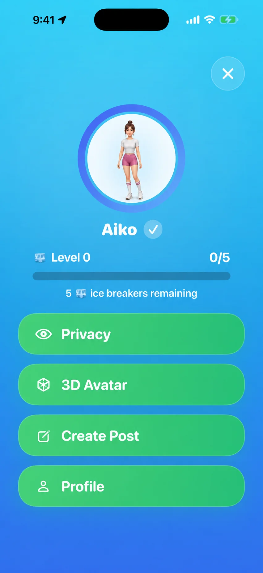 iS Gather profile concept for a fictional adult Japanese woman named Aiko