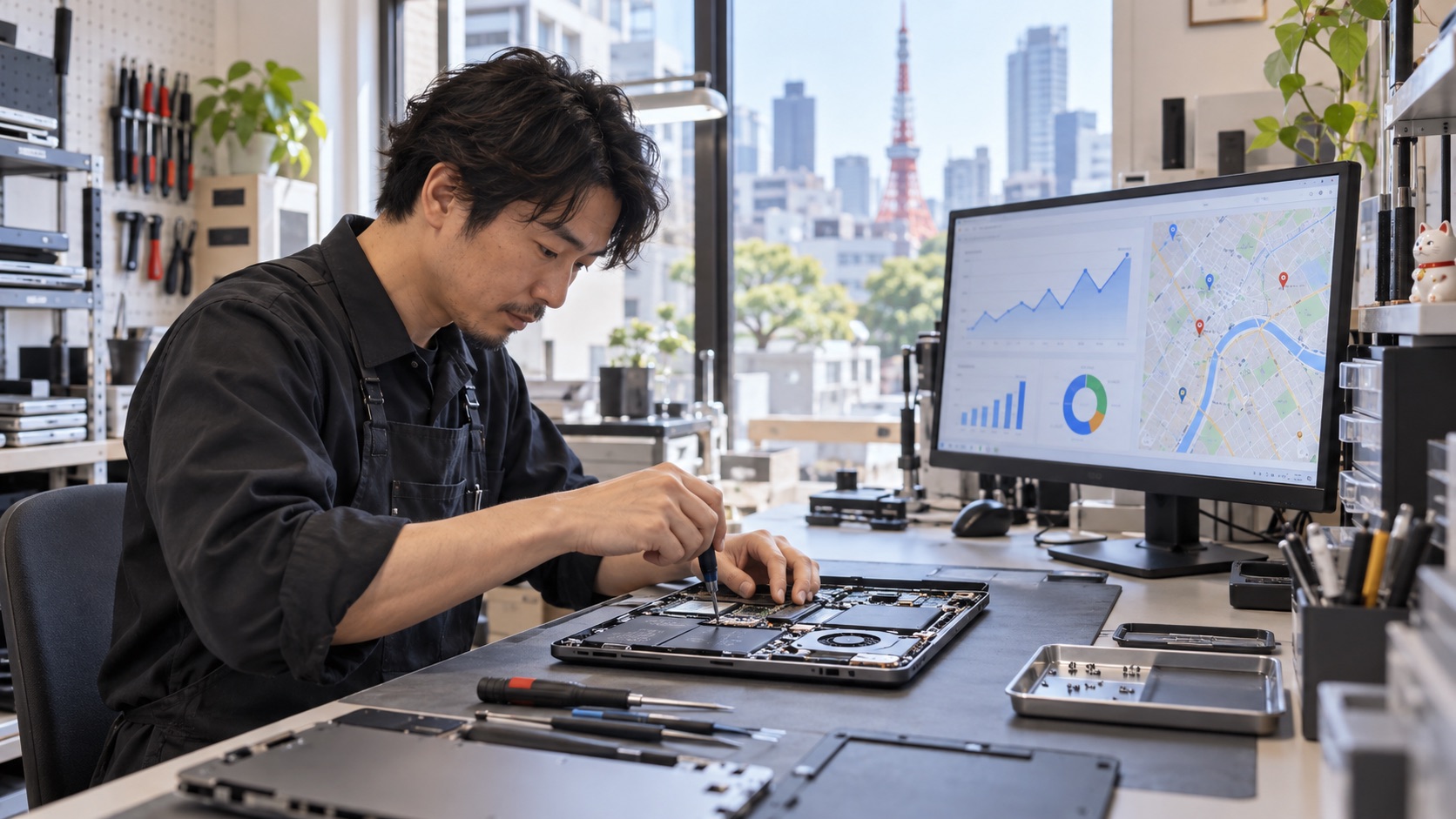 Illustration representing 本地 SEO 成功案例:ComputerRepairInTokyo.com 獲得 Google 前列排名